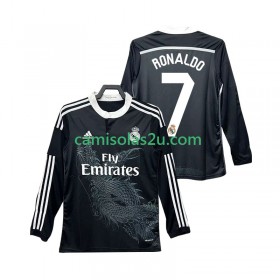 Camisolas de futebol Real Madrid Cristiano Ronaldo 7 2014 2015 Retro Equipamento 3ª Manga Comprida